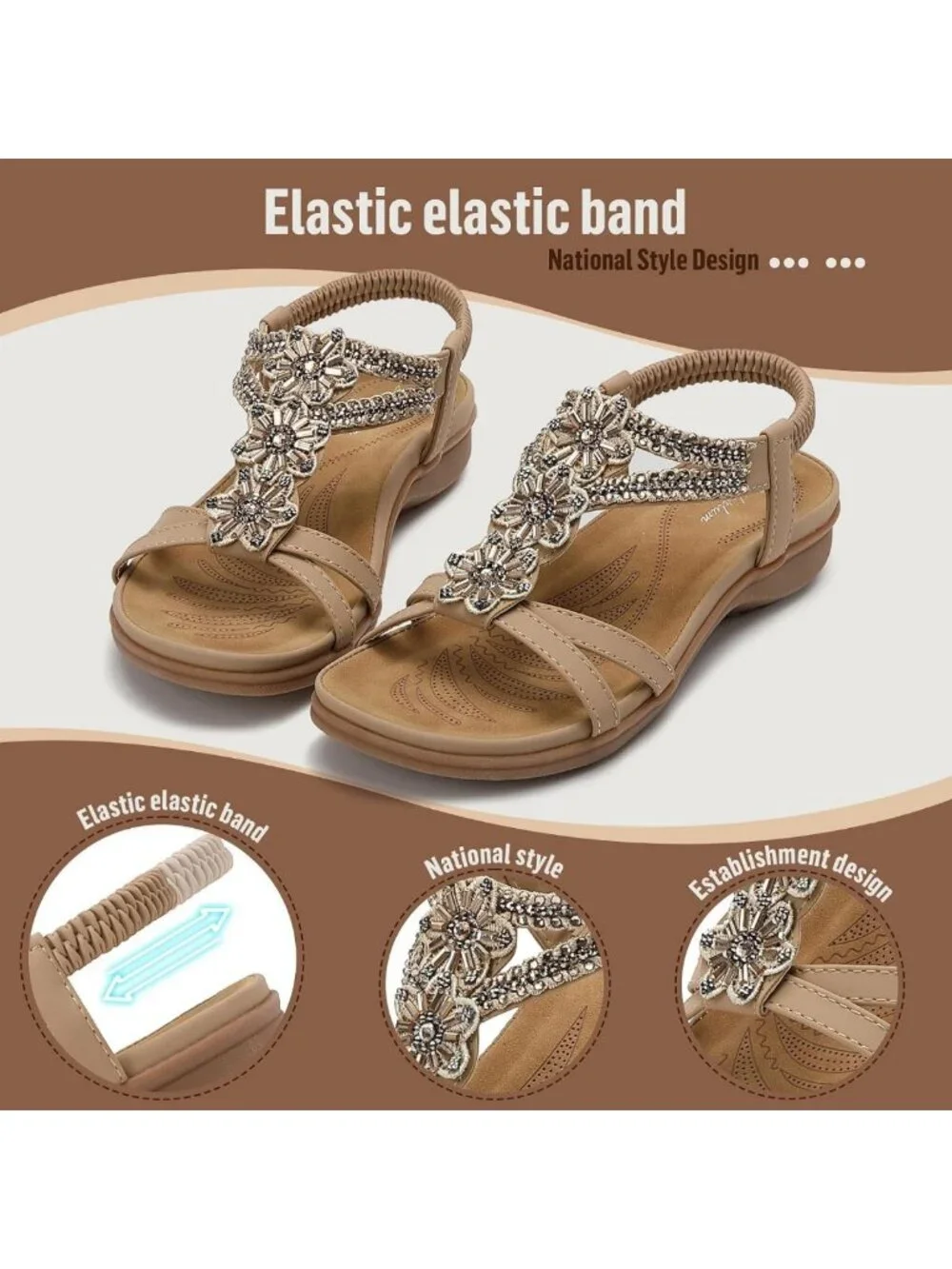 Handmade Women's Sandals with Arch Support | Comfortable Bohemian Flip Flops for